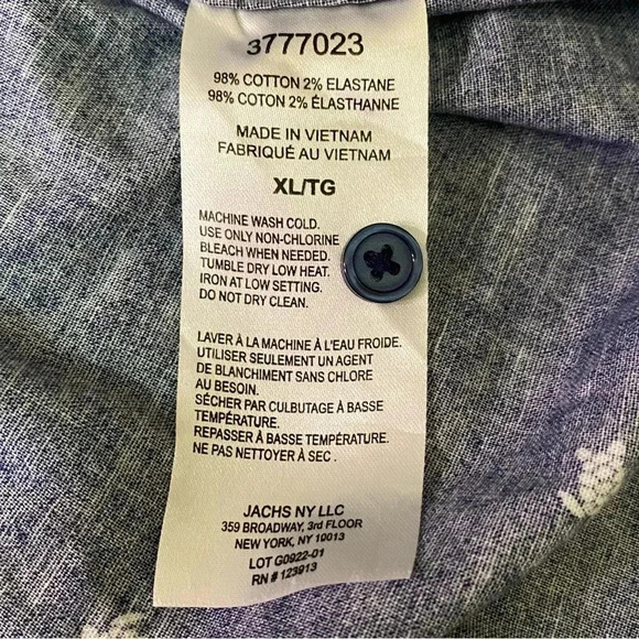 Jachs New York men navy blue button short sleeve with pocket casual work shirt - Picture 3 of 7